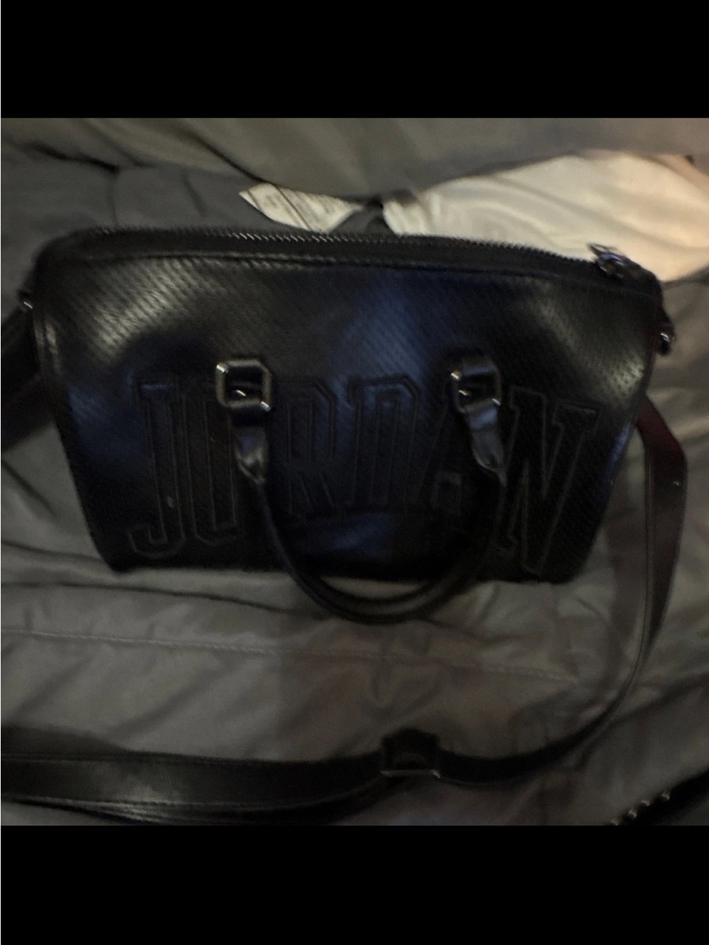 Black jordan purse with Embossed Logo
